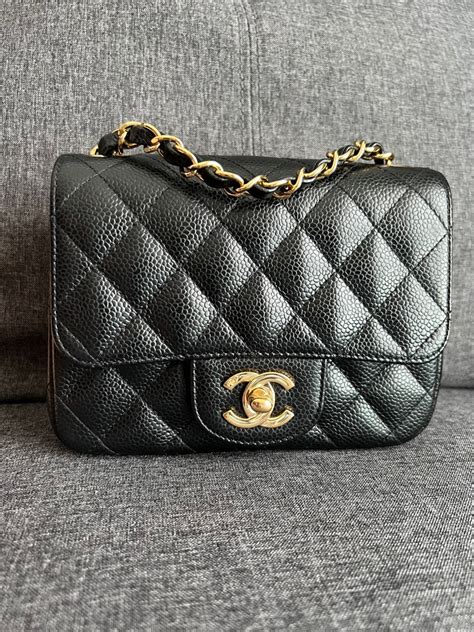 chanel square mini caviar gold|Mini Bags .